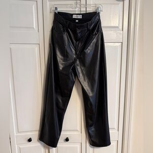 Abercrombie Curve Love Vegan Leather Ankle Straight Pants